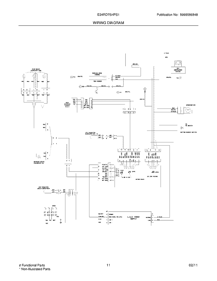WIRING DIAGRAM Diagram and Parts List for E24RD75HPS1  Electrolux Refrigerator