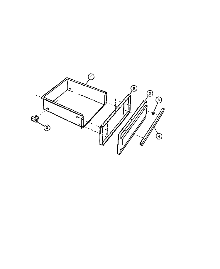 UTILITY DRAWER Diagram and Parts List for CGC4S8DXF  Gibson Range