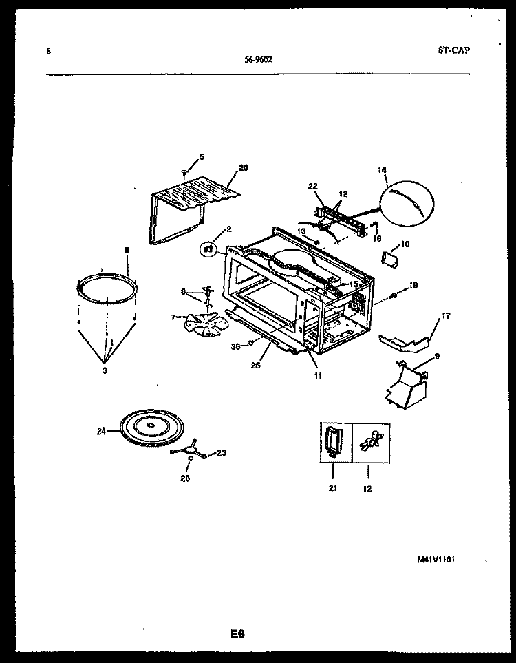 DOOR PARTS Diagram and Parts List for 56-8482-10-01  Tappan Microwave