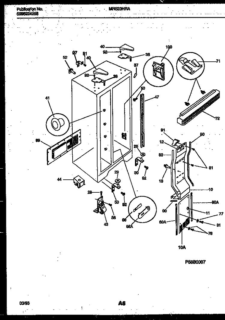 CABINET PARTS Diagram and Parts List for MRS20HRAD1  Uni Refrigerator