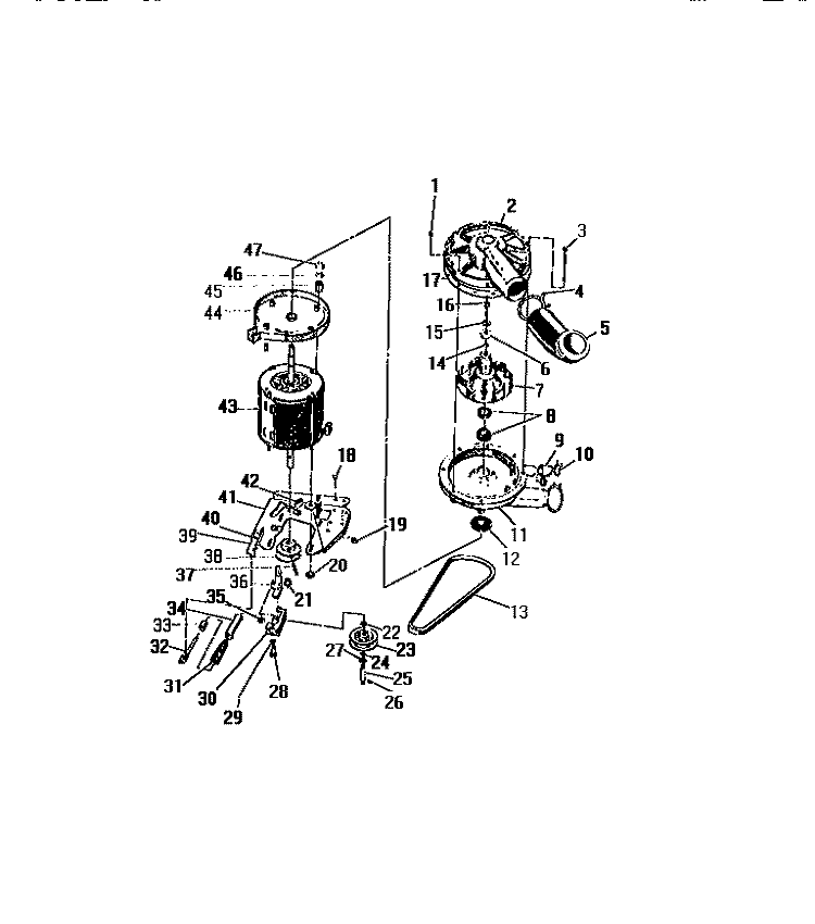 PUMP, MOTOR Diagram and Parts List for WC2MW1  Frigidaire Washer