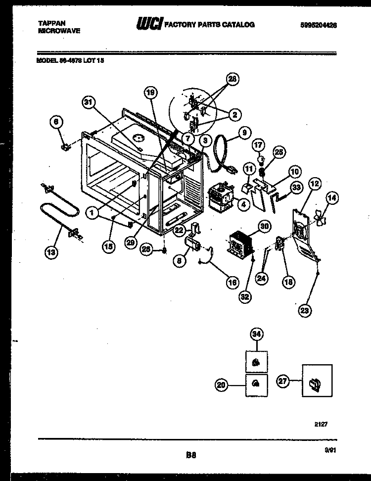 FUNCTIONAL PARTS Diagram and Parts List for 56-4678-10-15  Tappan Microwave