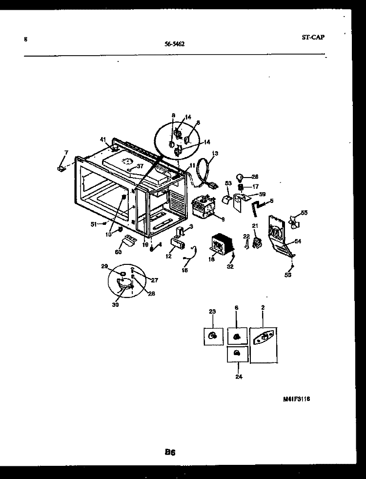 FUNCTIONAL PARTS Diagram and Parts List for 56-5462-10-01  Tappan Microwave