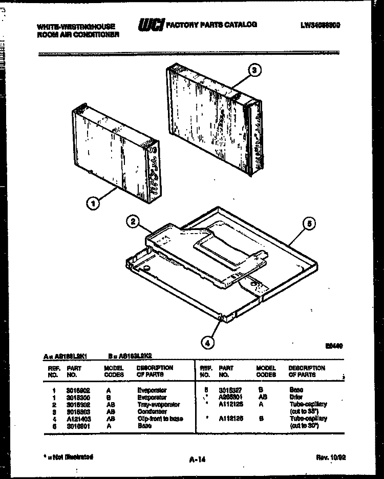 UNIT PARTS Diagram and Parts List for AS183L2K1  Frigidaire Air Conditioner