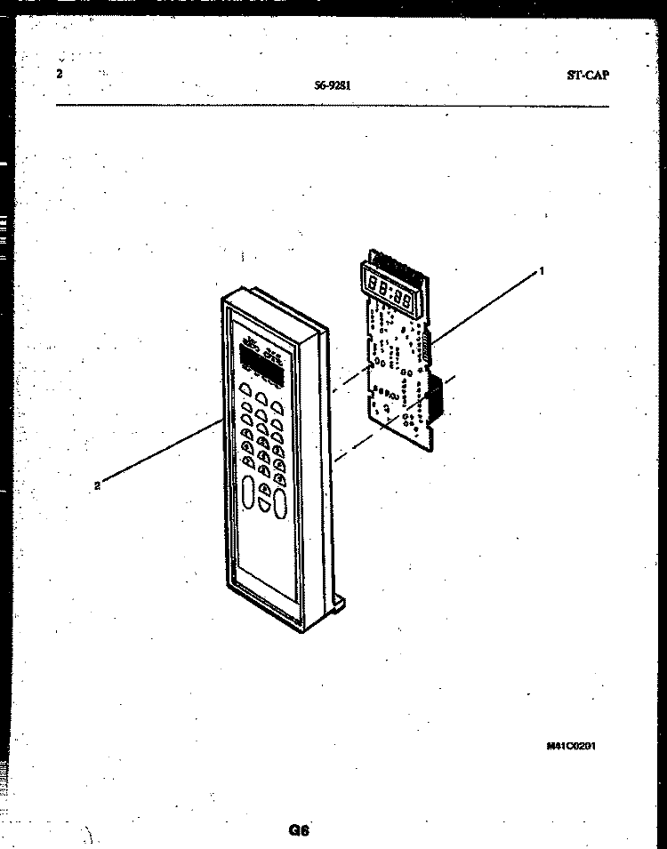 CONTROL PANEL Diagram and Parts List for 56-9281-10-02  Tappan Microwave