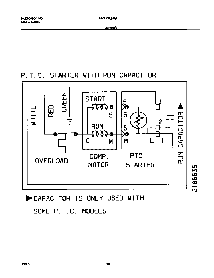 WIRING DIAGRAM Diagram and Parts List for FRT22QRGD2  Frigidaire Refrigerator