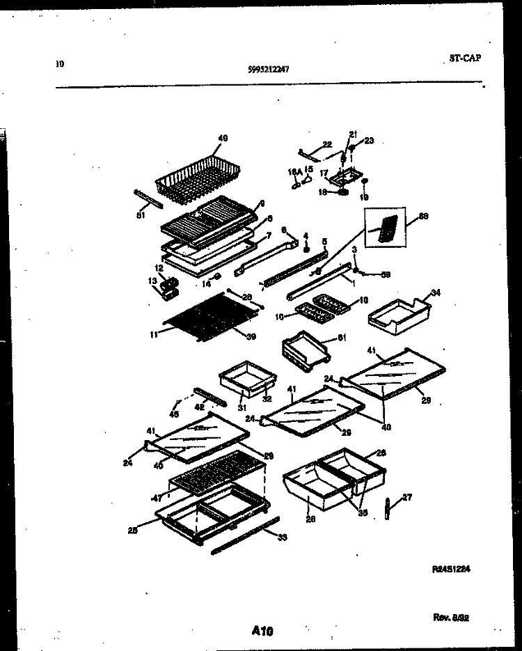 SHELVES AND SUPPORTS Diagram and Parts List for 95-2191-32-00  Tappan Refrigerator