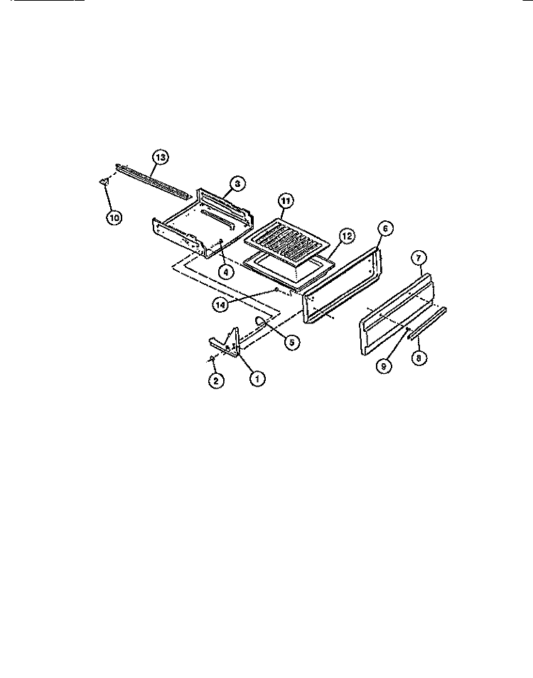 BROILER DRAWER Diagram and Parts List for CGC4M6DXE  Gibson Range