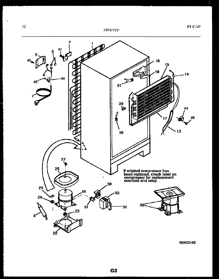 SYSTEM AND AUTOMATIC DEFROST PARTS Diagram and Parts List for FPD17TFH1  Frigidaire Refrigerator