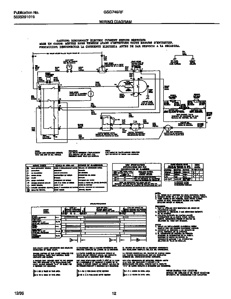 WIRING DIAGRAM Diagram and Parts List for GSG746RFS0  Gibson Dryer