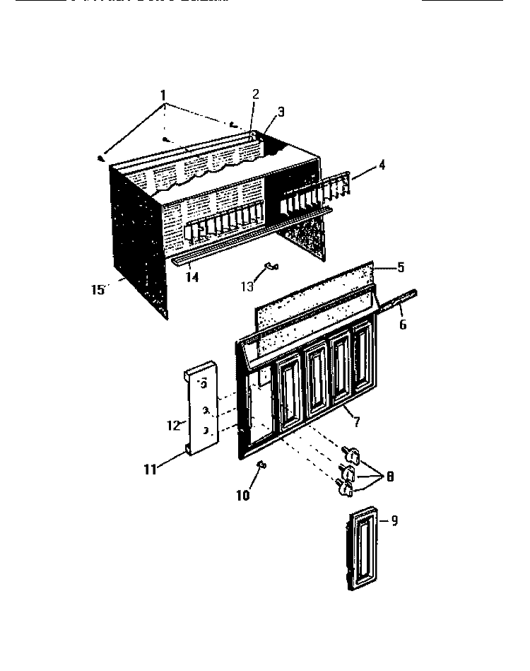 CABINET, FRONT, WRAPPER Diagram and Parts List for AL183J2A1  Frigidaire Air Conditioner