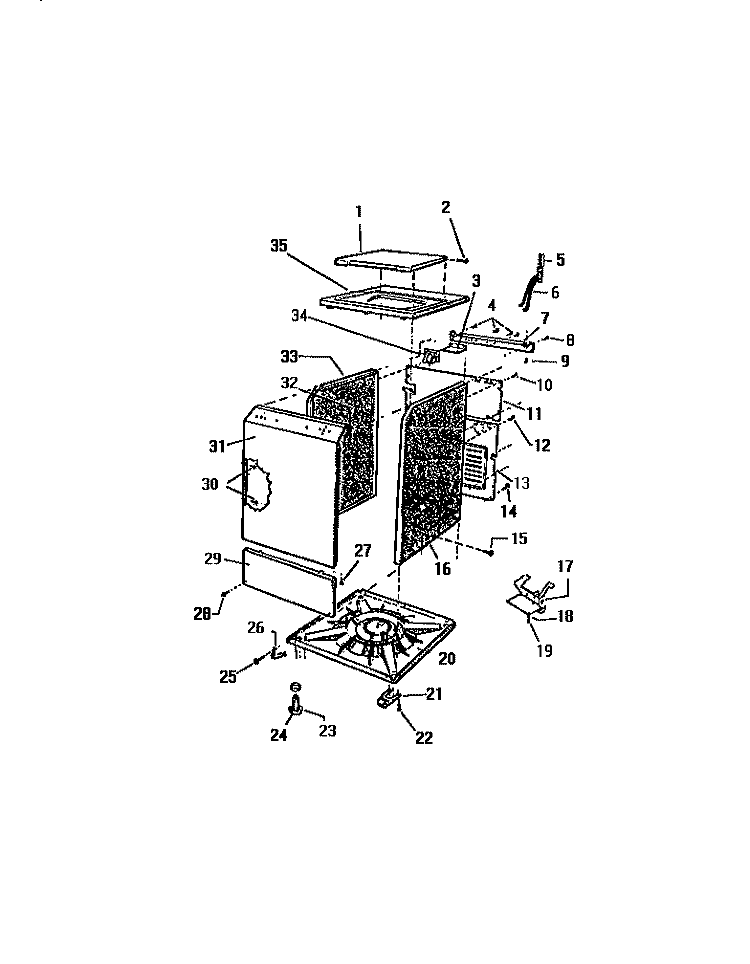 CABINET, TOP PANEL, BASE Diagram and Parts List for AWP220S2W  Kelvinator Washer