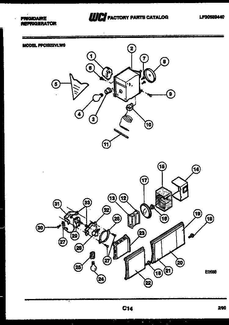 REFRIGERATOR CONTROL ASSEMBLY, DAMP Diagram and Parts List for FPCIS22VLA0  Frigidaire Refrigerator