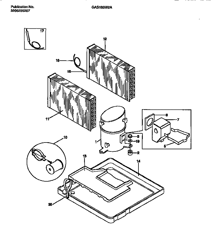 COMPRESSOR Diagram and Parts List for GAS183W2A2  Gibson Air Conditioner