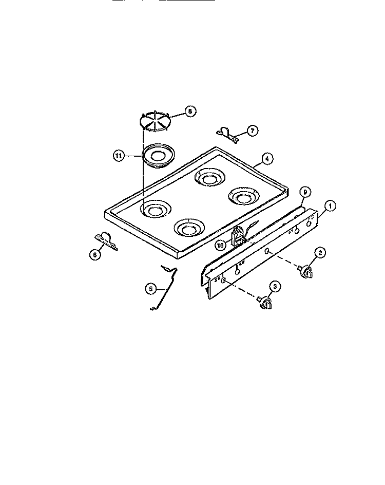 COOKTOP Diagram and Parts List for CGC4M6DXE  Gibson Range