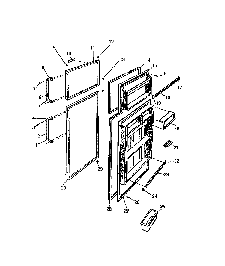 DOOR Diagram and Parts List for RT173GCD3  Frigidaire Refrigerator