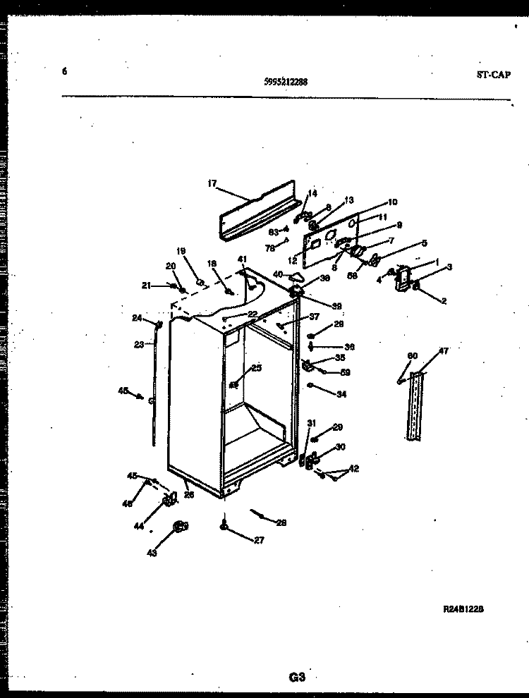 CABINET PARTS Diagram and Parts List for 95-1991-00-00  Tappan Refrigerator