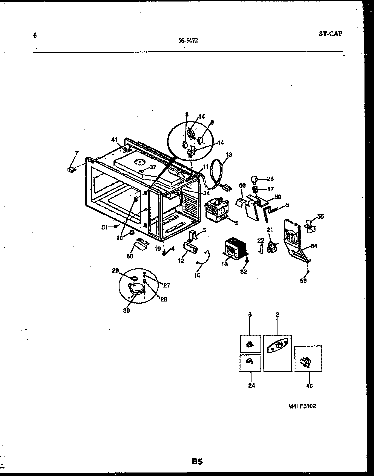 FUNCTIONAL PARTS Diagram and Parts List for 56-5472-10-01  Tappan Microwave