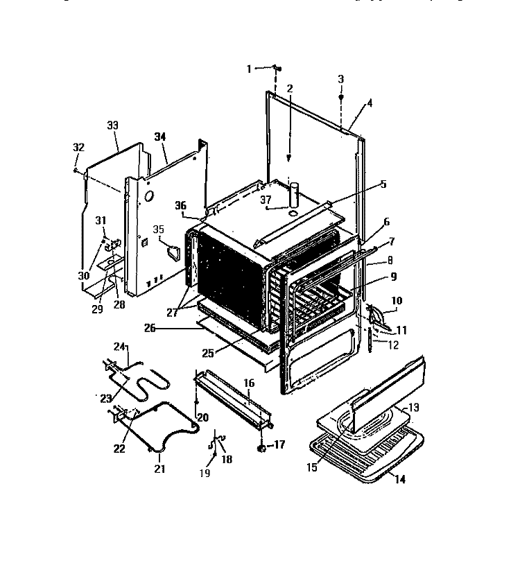 BODY, SIDE PANELS Diagram and Parts List for KF201HDD0  Frigidaire Range