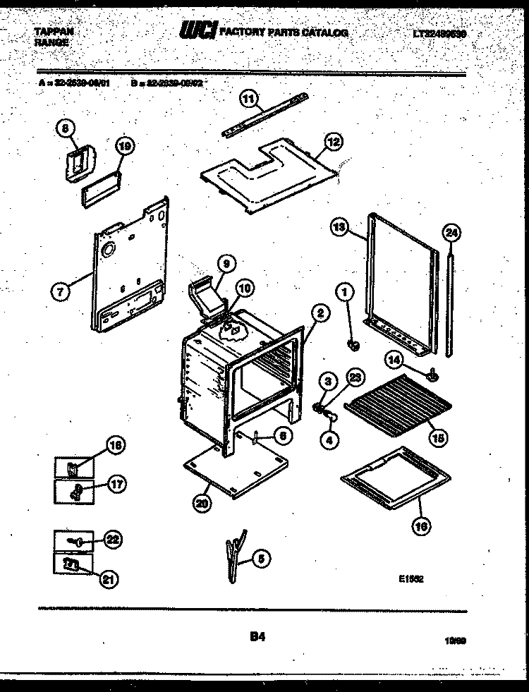 BODY PARTS Diagram and Parts List for 32-2639-32-01  Tappan Range
