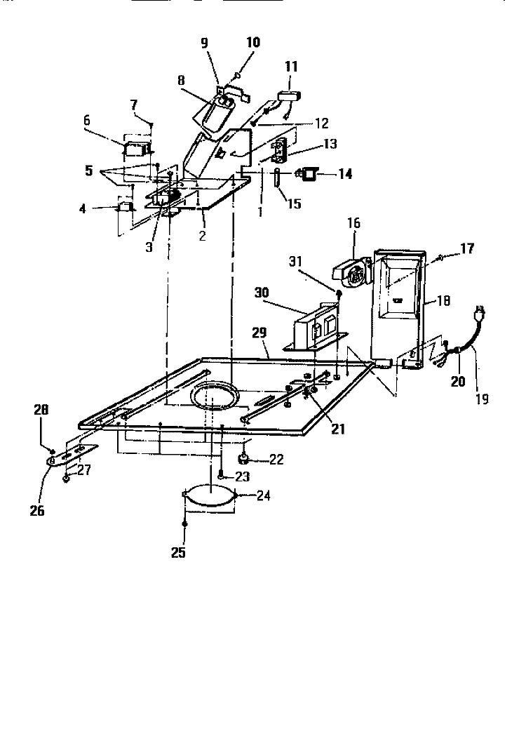 BASIC BODY Diagram and Parts List for KM355HXM  Frigidaire Microwave