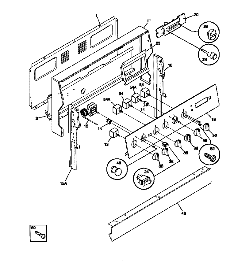 BACKGUARD Diagram and Parts List for TEF324BCDA  Tappan Range