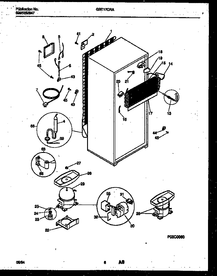 SYSTEM AND AUTOMATIC DEFROST PARTS Diagram and Parts List for GRT17CRAW0  Gibson Refrigerator