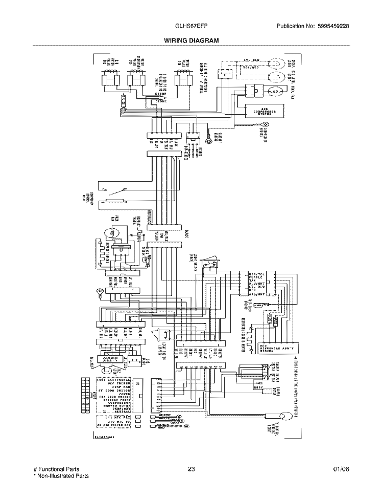 WIRING DIAGRAM Diagram and Parts List for GLHS67EFPW0  Frigidaire Refrigerator