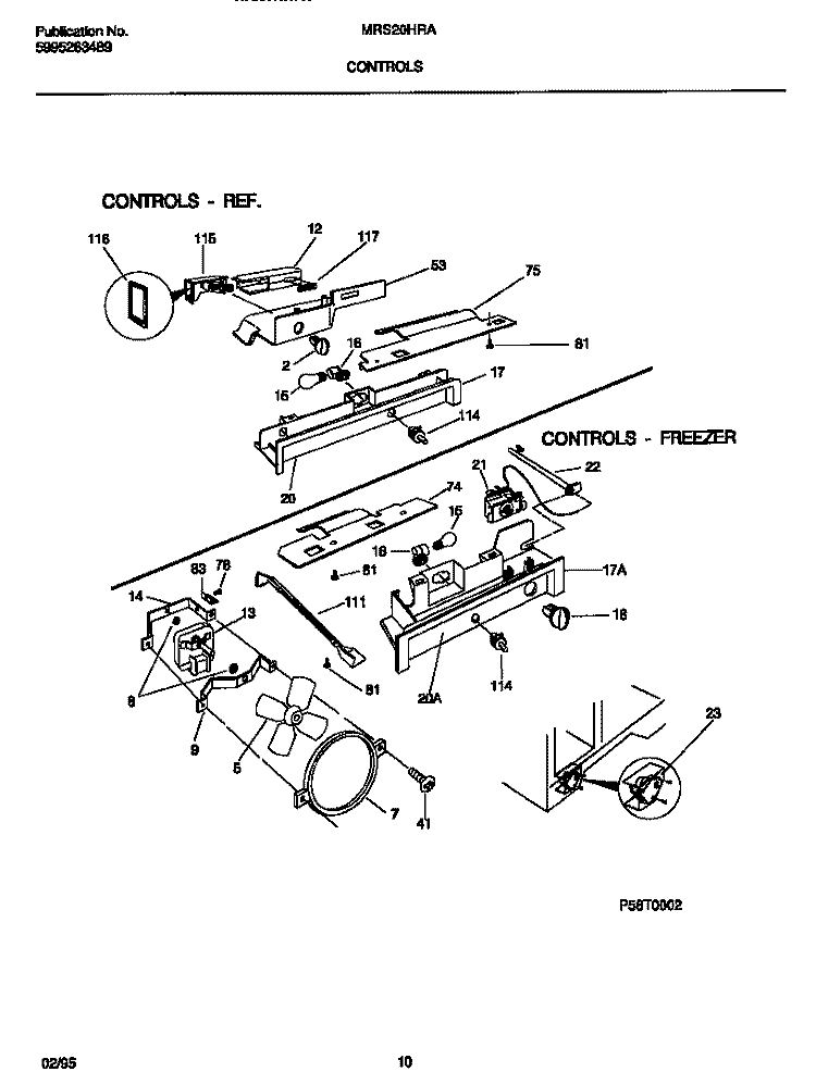 CONTROLS Diagram and Parts List for MRS20HRAD4  Uni Refrigerator