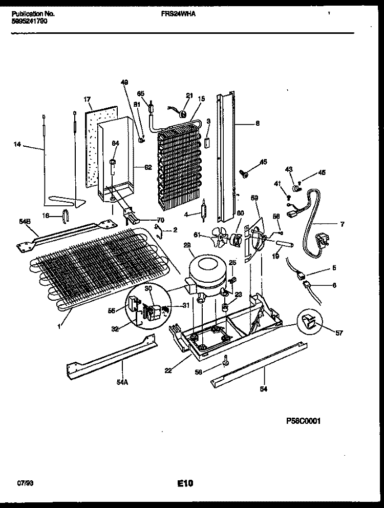 SYSTEM AND AUTOMATIC DEFROST PARTS Diagram and Parts List for FRS24WHAW0  Frigidaire Refrigerator