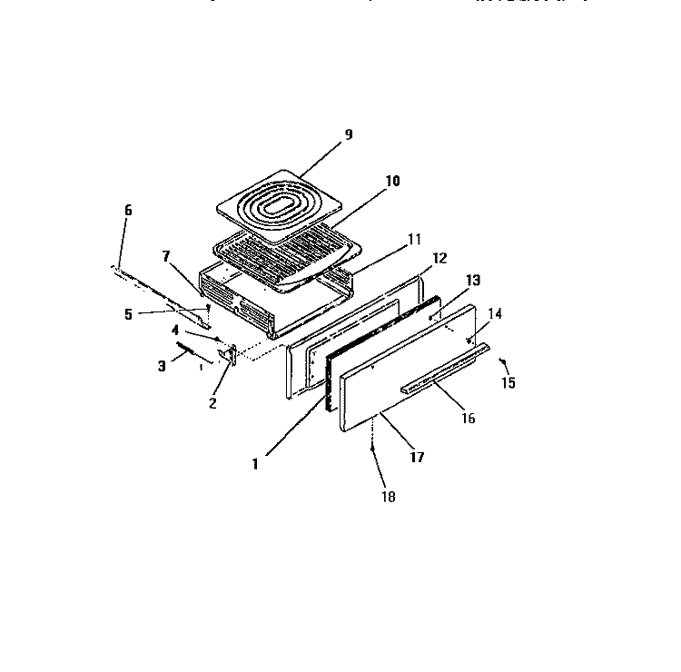 BROILER DRAWER, PANELS Diagram and Parts List for GG26PCW0  Frigidaire Range