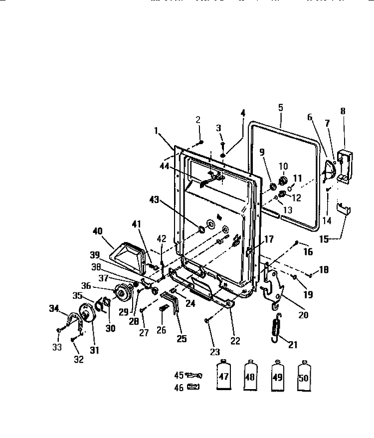 INNER PANEL & COMPONENTS Diagram and Parts List for SC560JXW2  Frigidaire Dishwasher
