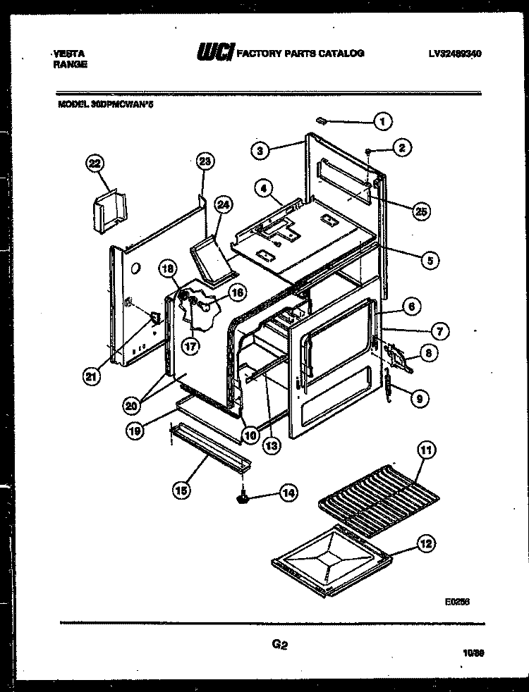 BODY PARTS Diagram and Parts List for 30DGMCWAN4  Tappan Range