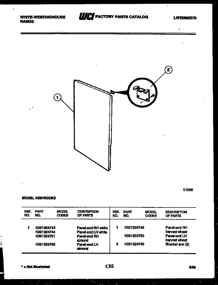 PANEL WITH BRACKET Diagram and Parts List for KS970GDKH2  Frigidaire Range