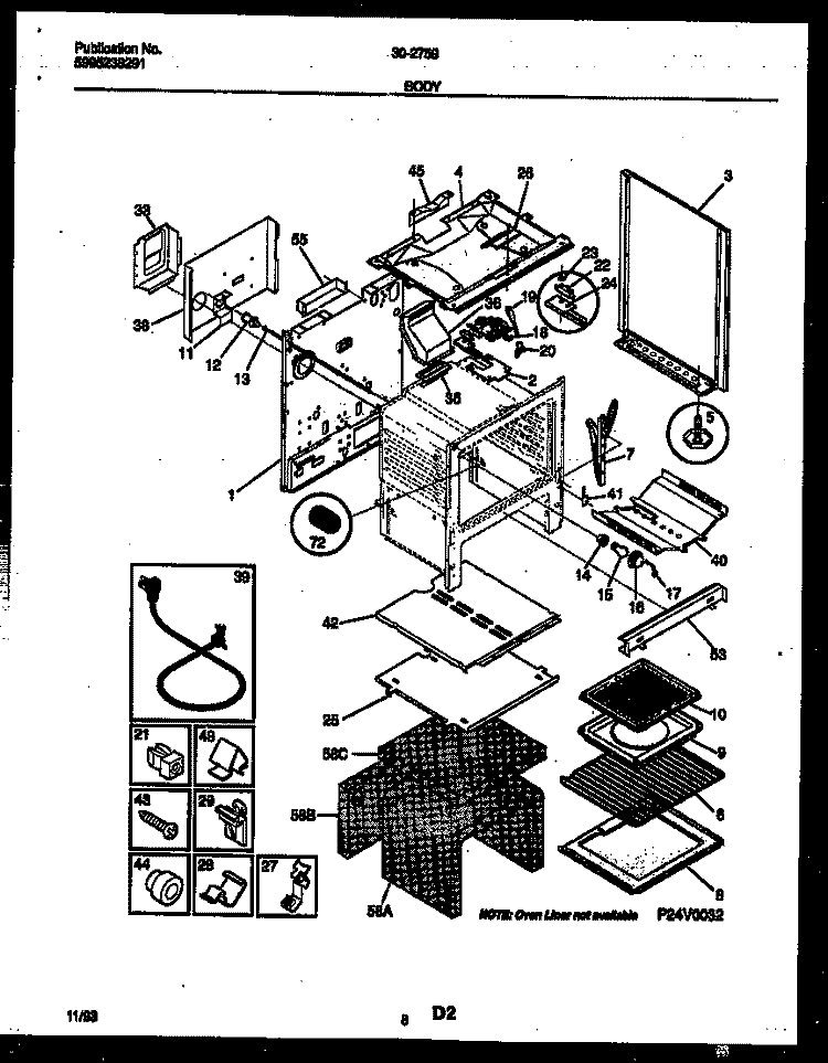 BODY PARTS Diagram and Parts List for 30-2759-00-07  Tappan Range