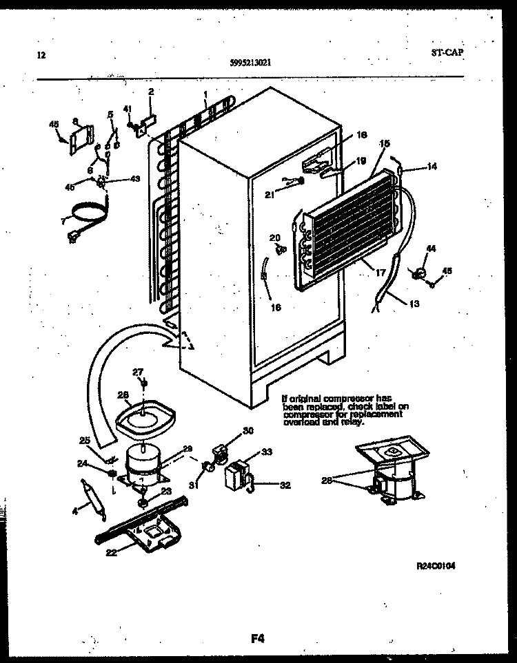 SYSTEM AND AUTOMATIC DEFROST PARTS Diagram and Parts List for ATG180VNCD0  Frigidaire Refrigerator