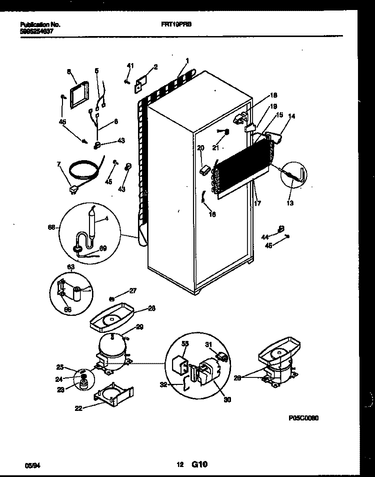 SYSTEM AND AUTOMATIC DEFROST PARTS Diagram and Parts List for FRT19PRBD1  Frigidaire Refrigerator