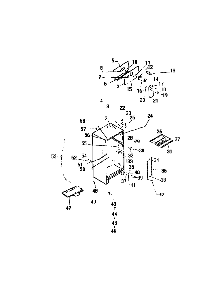 CABINET W / FAN ASSEMBLY Diagram and Parts List for TSK210ANOD  Kelvinator Refrigerator