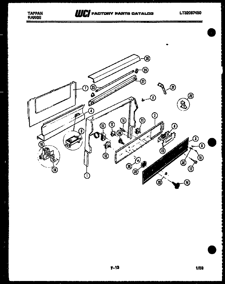 BACKGUARD Diagram and Parts List for 31-4968-32-01  Tappan Range