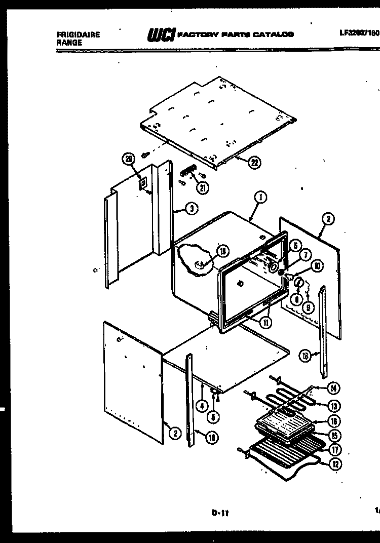 BODY PARTS Diagram and Parts List for RG74BCB1  Frigidaire Wall Oven
