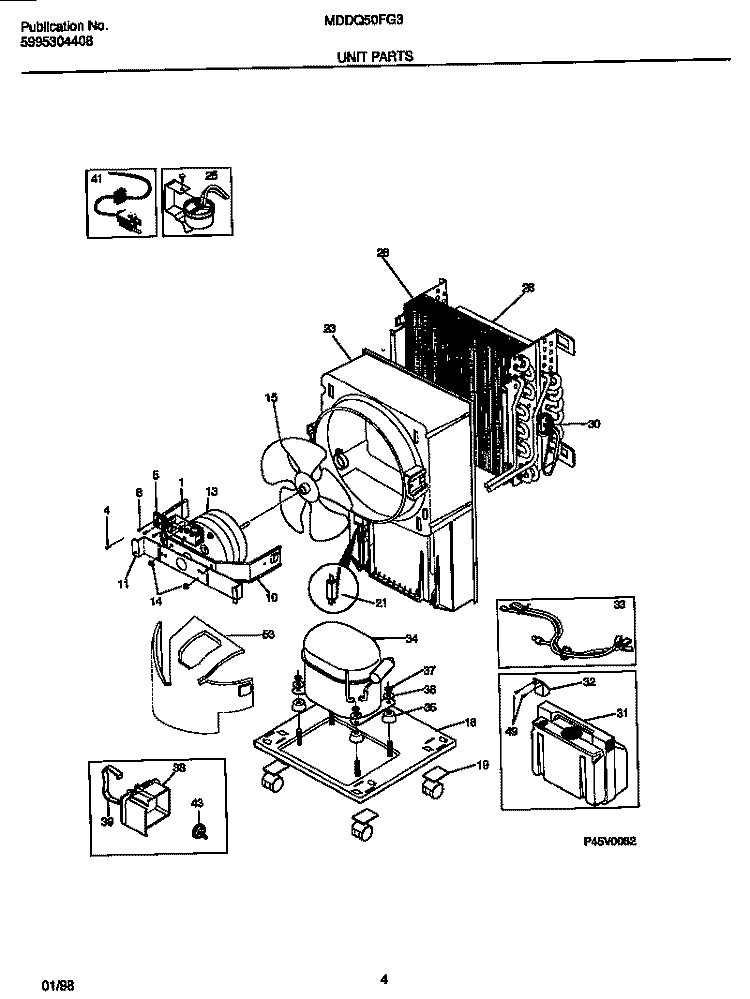 UNIT PARTS Diagram and Parts List for MDDQ50FG3  Gibson Dehumidifier