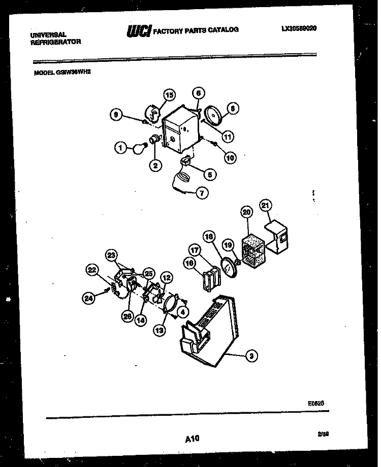 REFRIGERATOR CONTROL ASSEMBLY, DAMP Diagram and Parts List for GSIW36HH2  Frigidaire Refrigerator