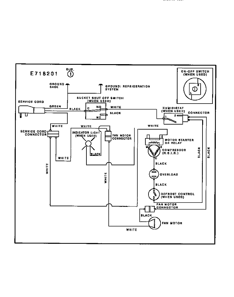 WIRING DIAGRAM Diagram and Parts List for MDH25TF3  Frigidaire Dehumidifier