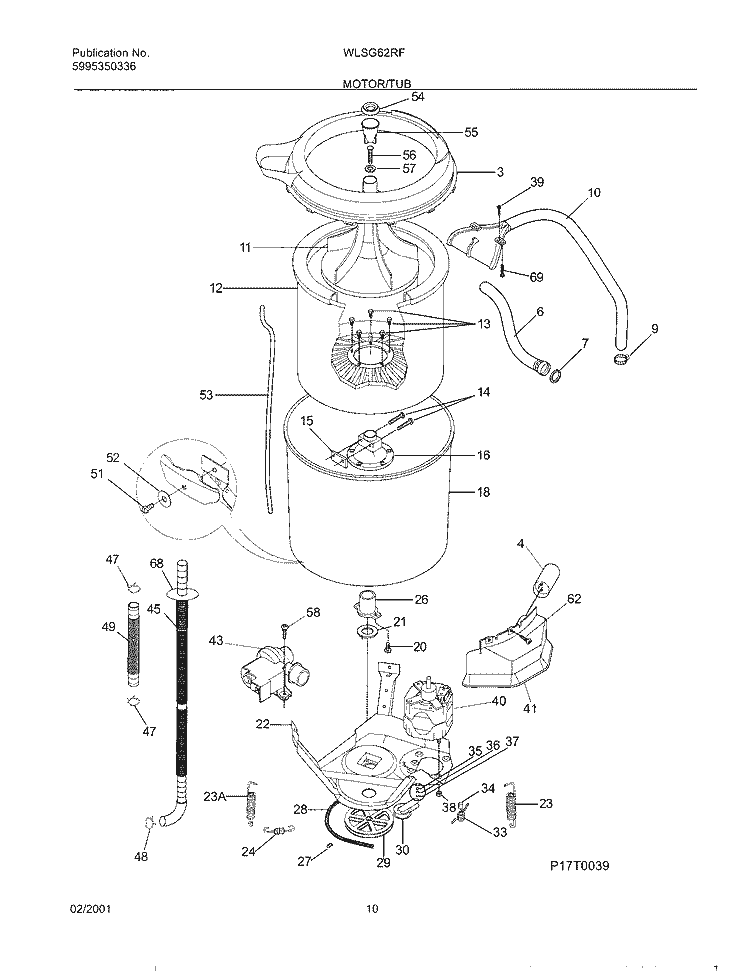 WSHR MTR HOSE Diagram and Parts List for WLSG62RFW1  Westinghouse Washer Dryer Combo
