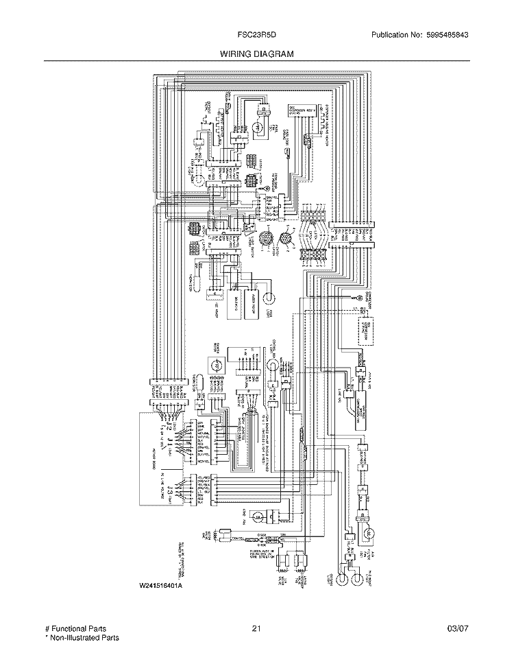 WIRING DIAGRAM Diagram and Parts List for FSC23R5DWC  Frigidaire Refrigerator