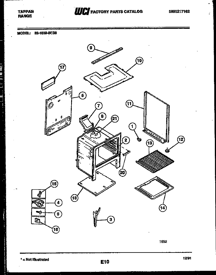 BODY PARTS Diagram and Parts List for 32-1039-23-06  Tappan Range
