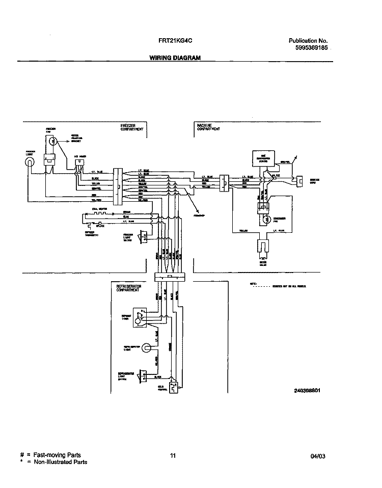 WIRING DIAGRAM Diagram and Parts List for FRT21KG4CQ0  Frigidaire Refrigerator