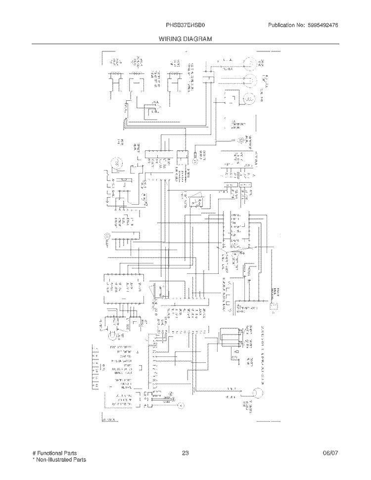 WIRING DIAGRAM Diagram and Parts List for PHSB37EHSB0  Frigidaire Refrigerator