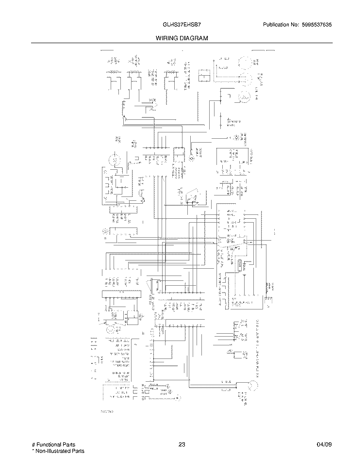 WIRING DIAGRAM Diagram and Parts List for GLHS37EHSB7  Frigidaire Refrigerator