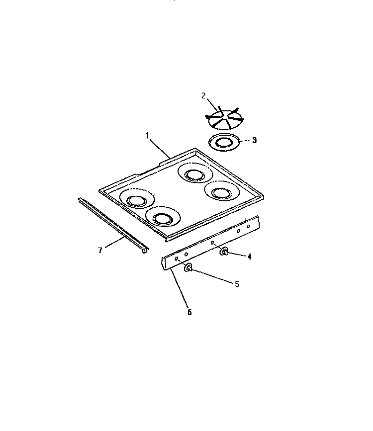COOKTOP Diagram and Parts List for GC32BCL1  Frigidaire Range